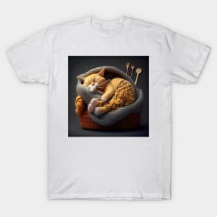 Sleepy Kitty Cat Knitten Kitten T-Shirt